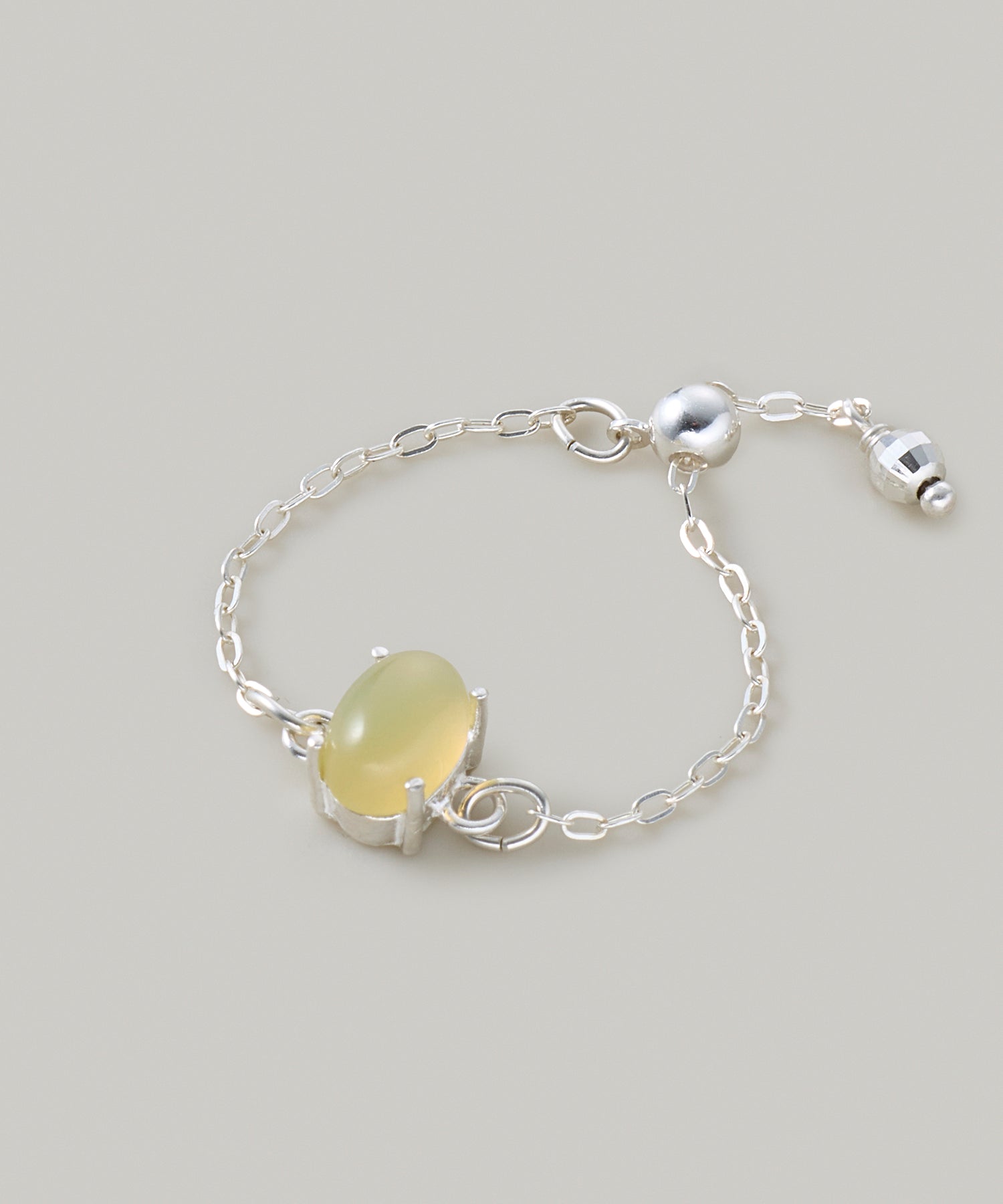 イエローカルセドニーチェーンリング